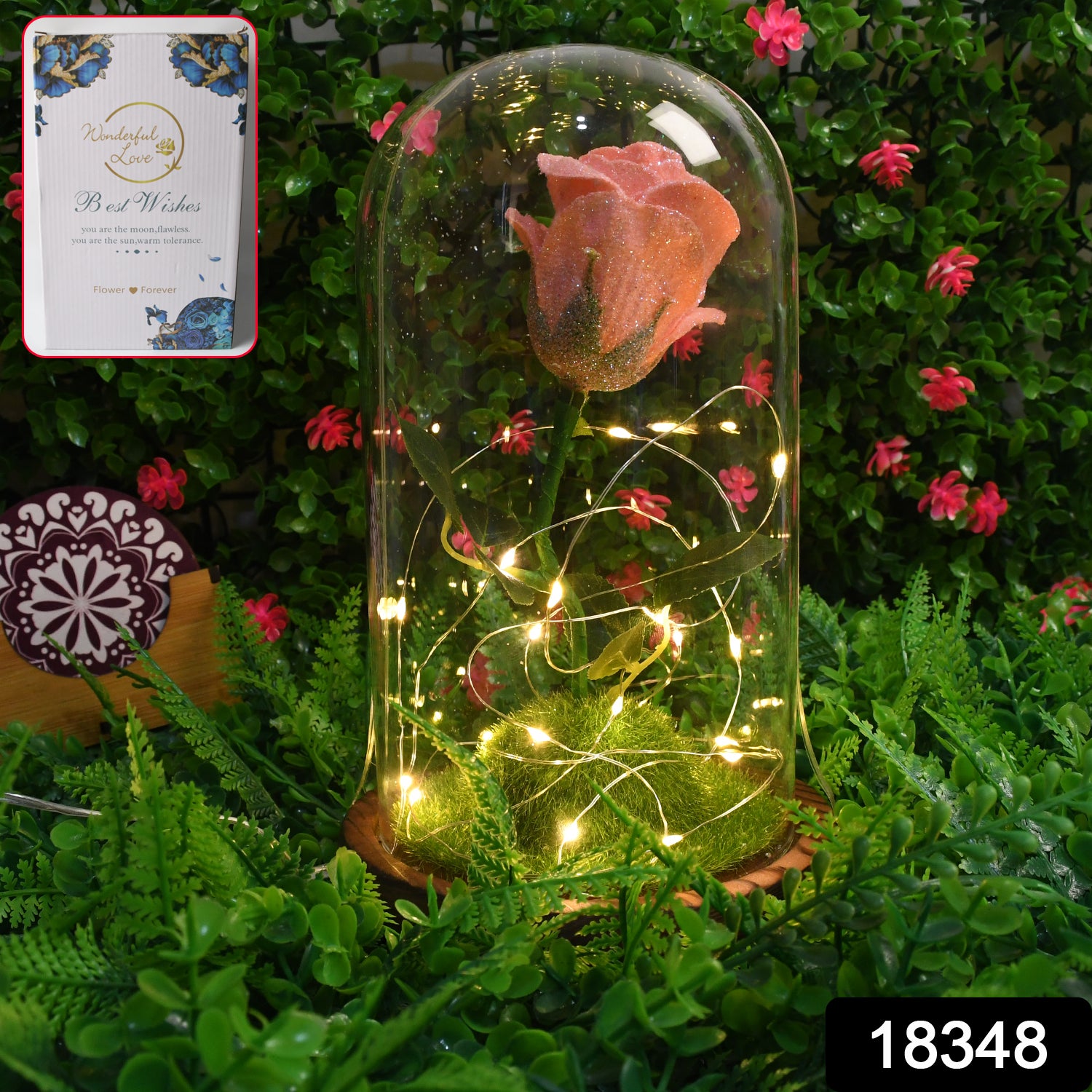 Glass Flower With Led Light Great Gift (1 Set) Glass Flower With Led Light Great Gift (1 Set)